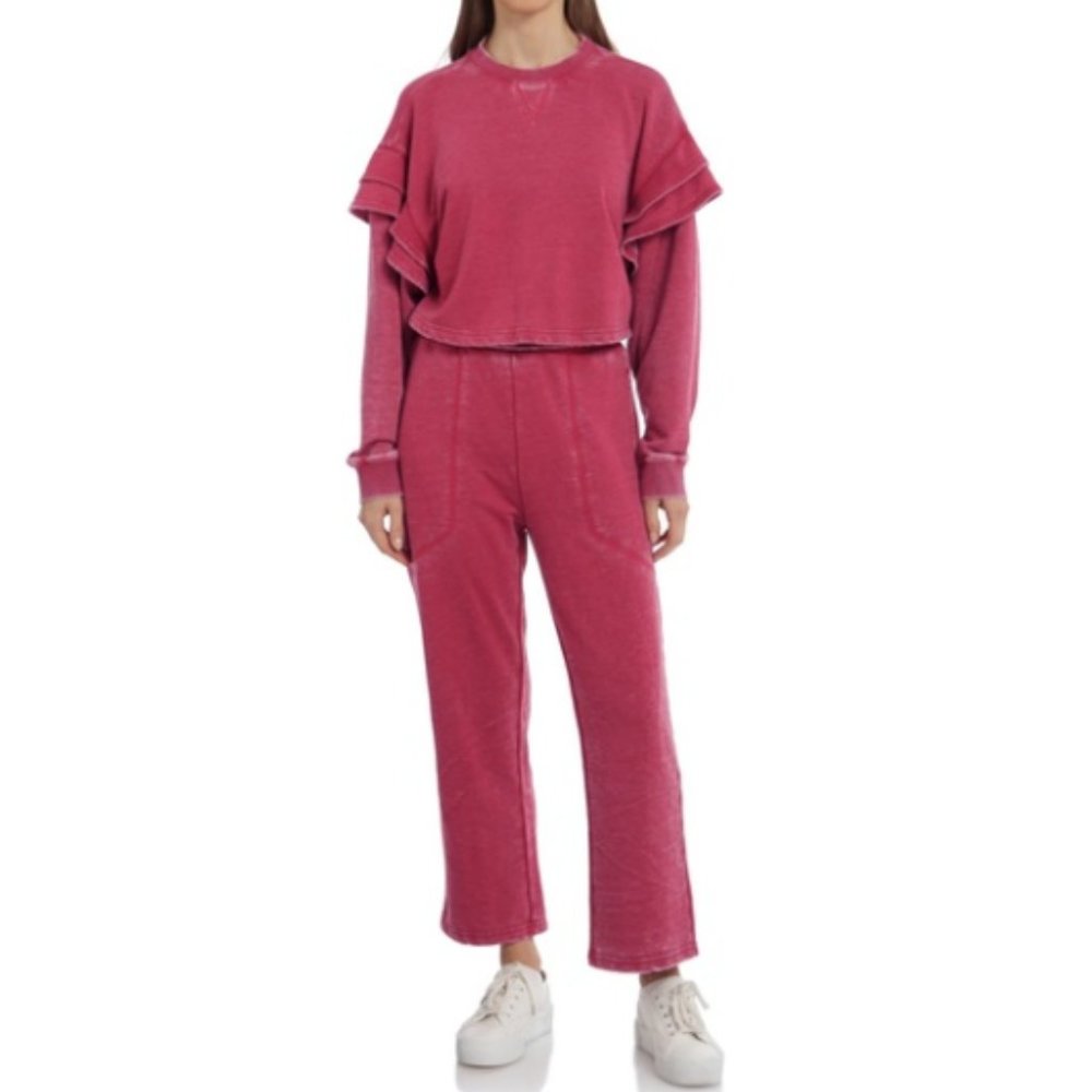 7 For All Mankind Crop High Waist Jogger Set M NWT